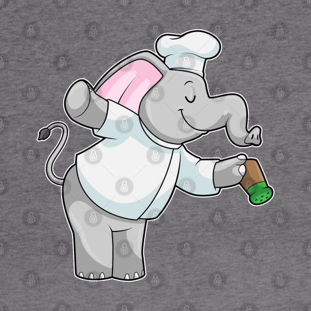 Elephant as Chef with Salt shaker by Markus Schnabel